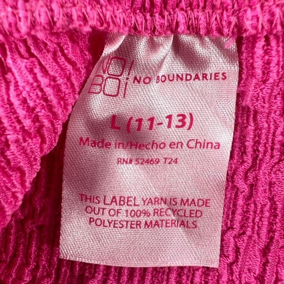 No Boundaries Pink Short Sleeve Crop Key Hole Top Size Large Women’s - Picture 2 of 5